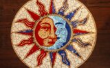 Słońce i Księżyc-jedność przeciwieństw, mozaika ceramiczna